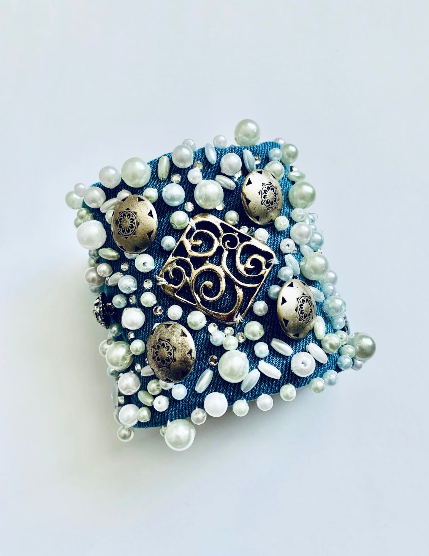 SILVERA Handmade Boho Glam Denim Bracelet | Made in USA