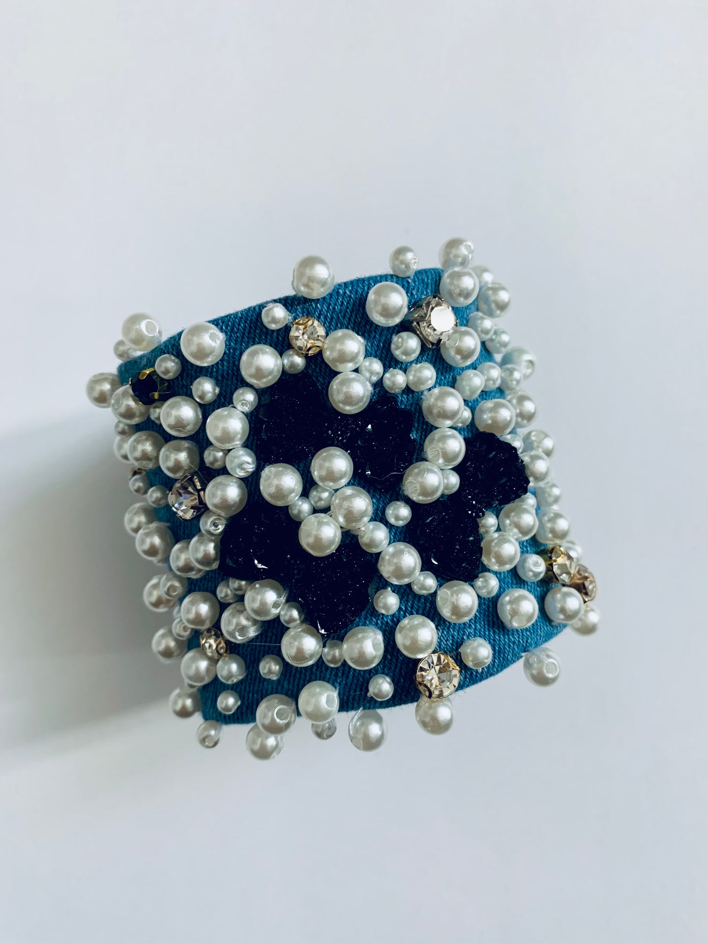 Bows Denim Bracelet with Charms & Beads– Boho Chic