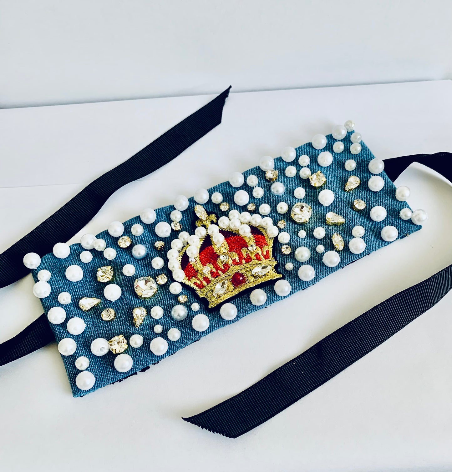 Crown Denim Bracelet with Charms & Beads– Boho Chic Jewelry