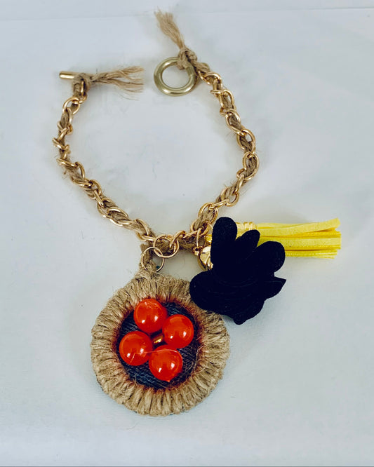 Cadoga Denim Bracelet with Charms and Beads–Boho Chic Jewelry
