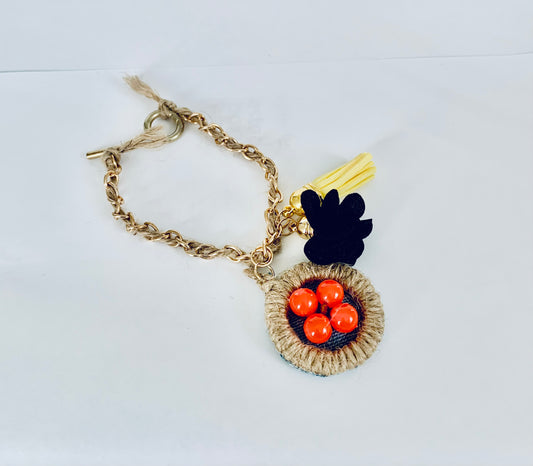 Cadoga Denim Bracelet with Charms and Beads–Boho Chic Jewelry