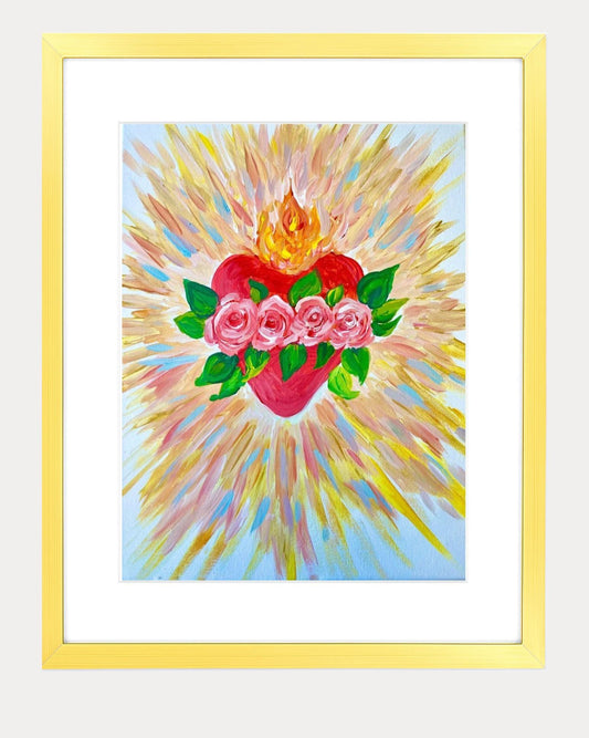 Wall Art 11"x14" Heart – Framed Picture of Faith