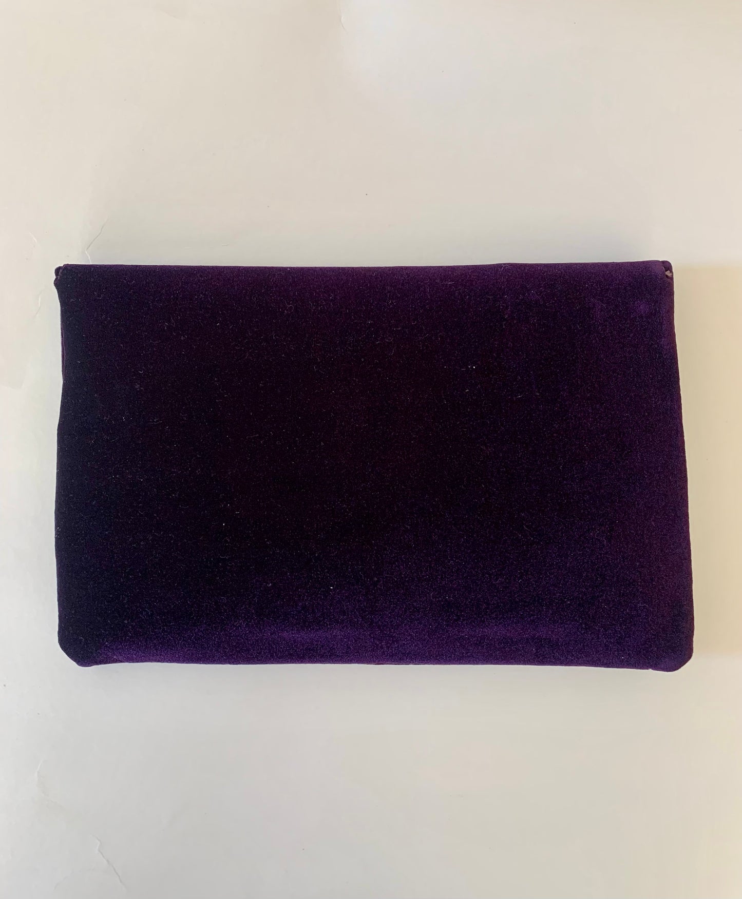 Purple Clutch Bag with Gray Floral and Bow Decorations