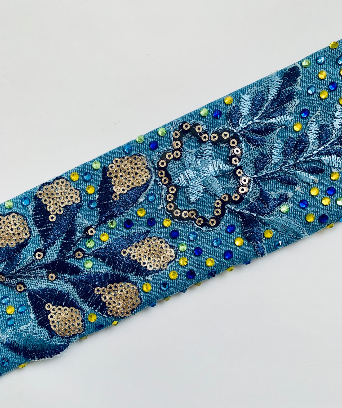 FLORA – Hand-Embellished Denim Bracelet | Handmade in USA