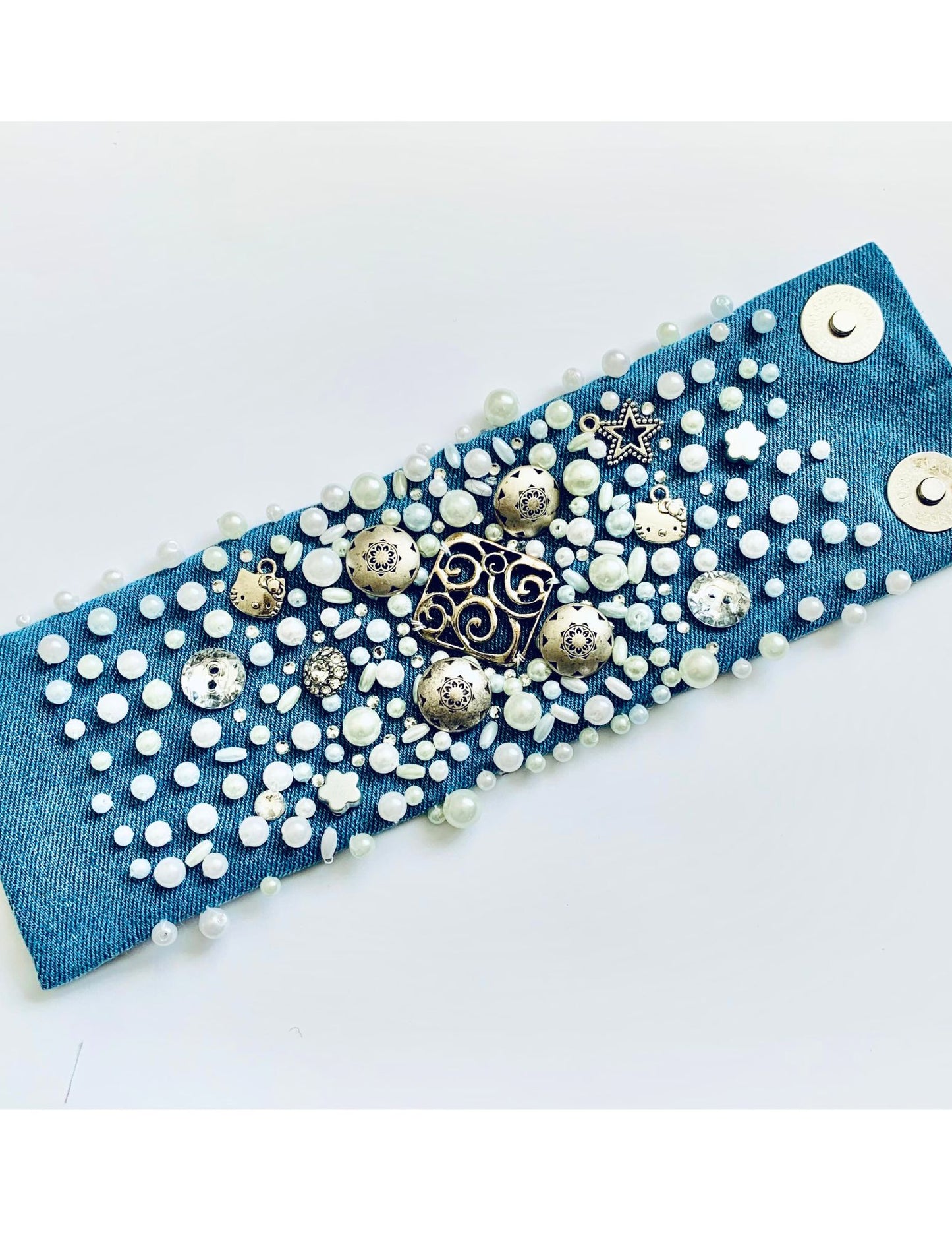 SILVERA Handmade Boho Glam Denim Bracelet | Made in USA