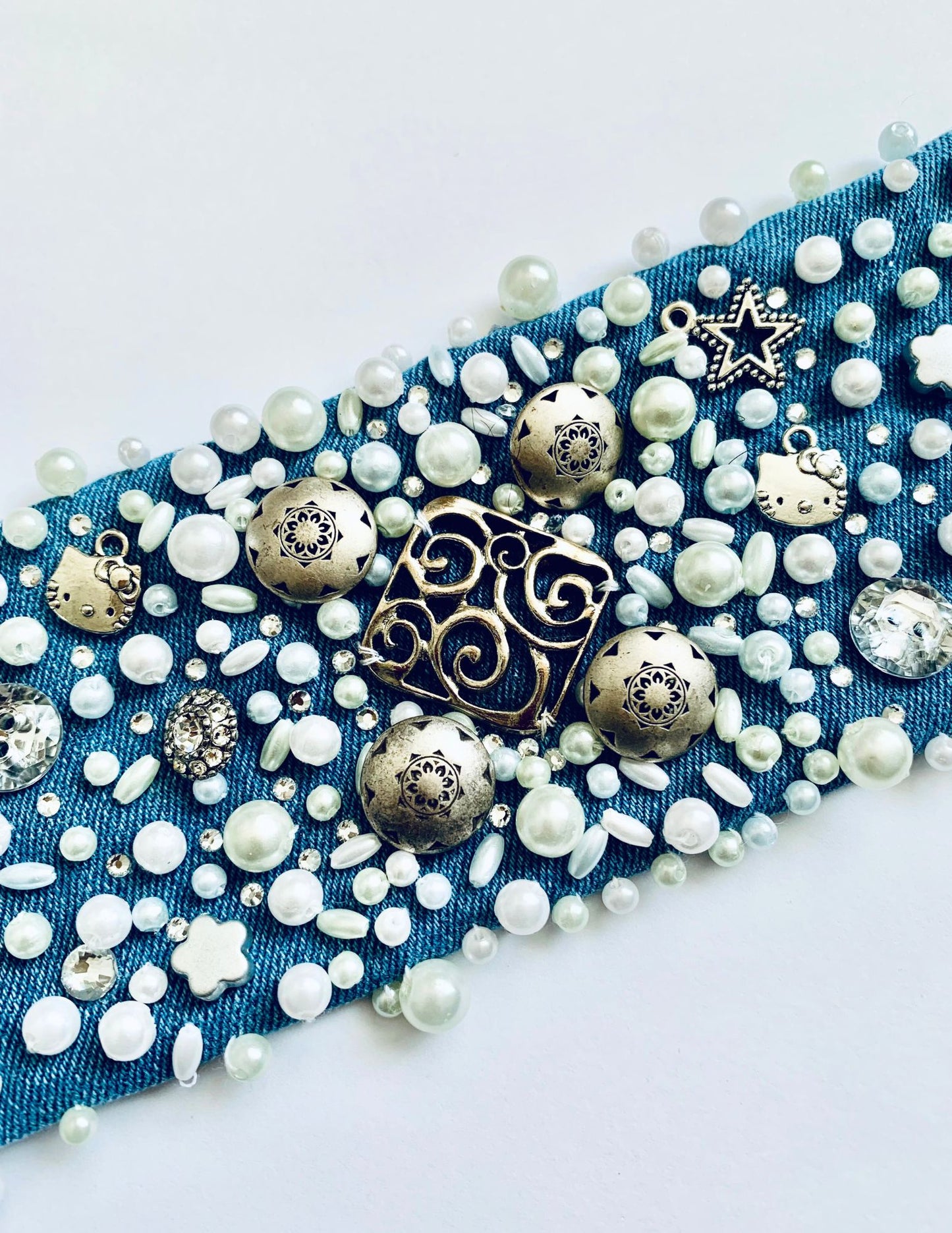 SILVERA Handmade Boho Glam Denim Bracelet | Made in USA