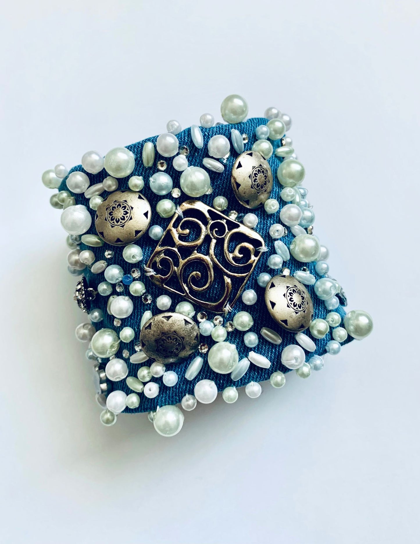 SILVERA Handmade Boho Glam Denim Bracelet | Made in USA