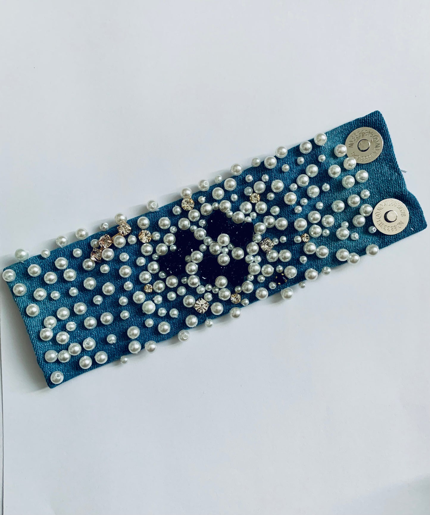 Bows Denim Bracelet with Charms & Beads– Boho Chic