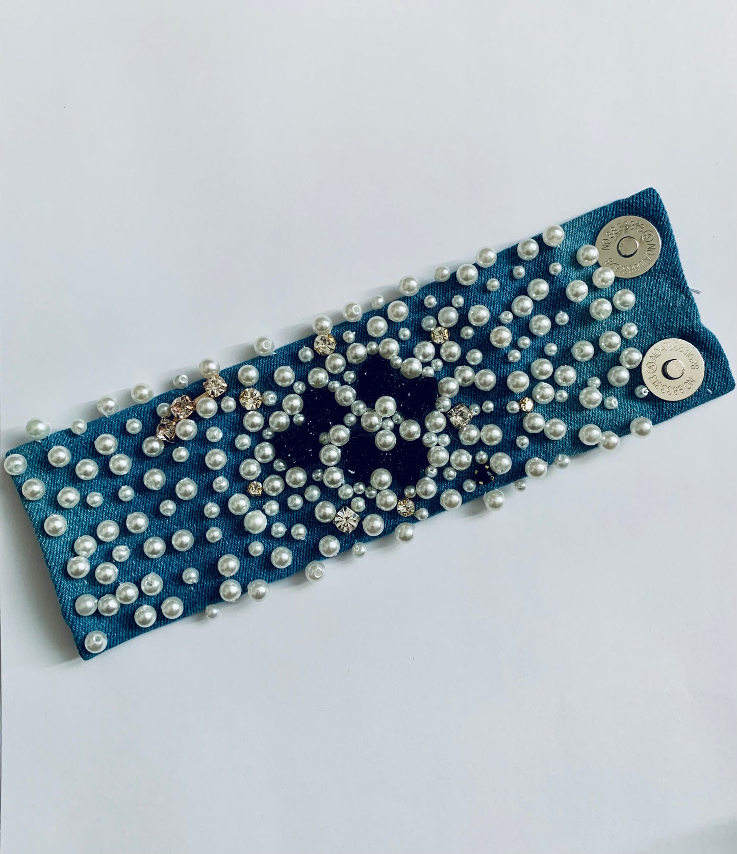 Bows Denim Bracelet with Charms & Beads– Boho Chic