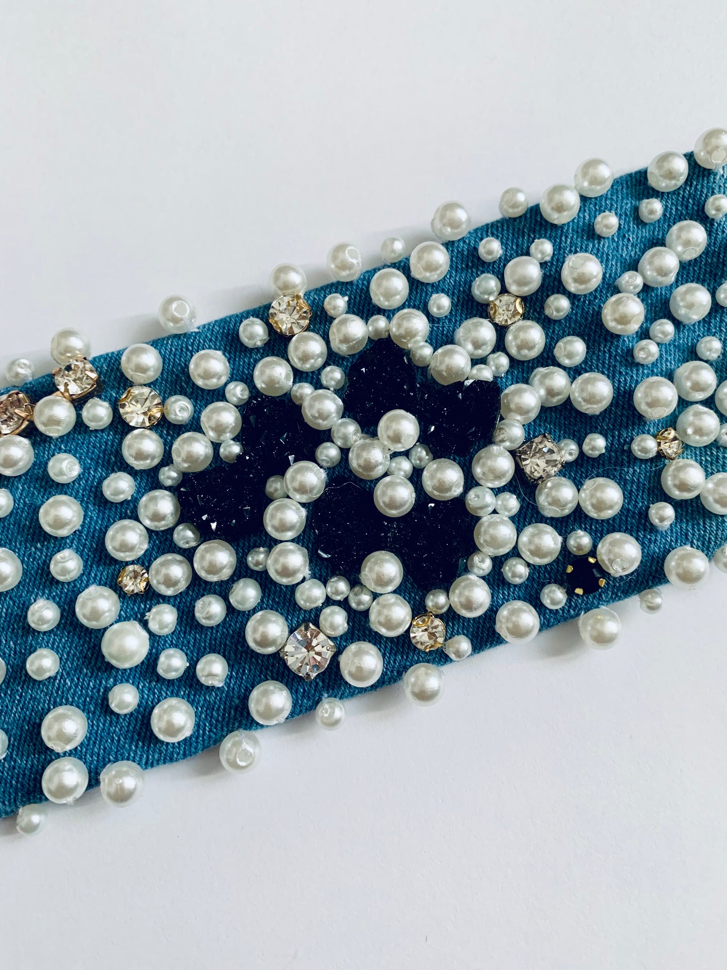 Bows Denim Bracelet with Charms & Beads– Boho Chic