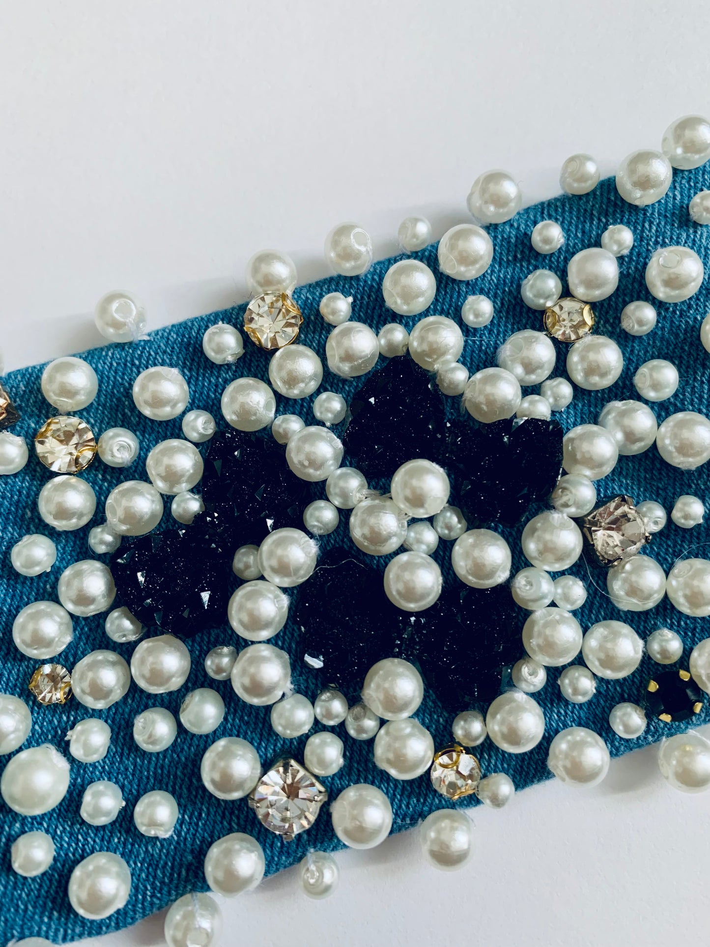 Bows Denim Bracelet with Charms & Beads– Boho Chic