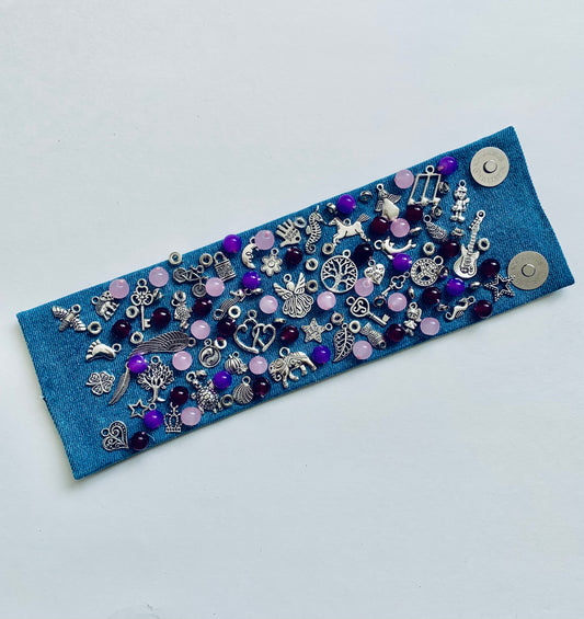 Angel Denim Bracelet with Charms & Beads– Boho Chic